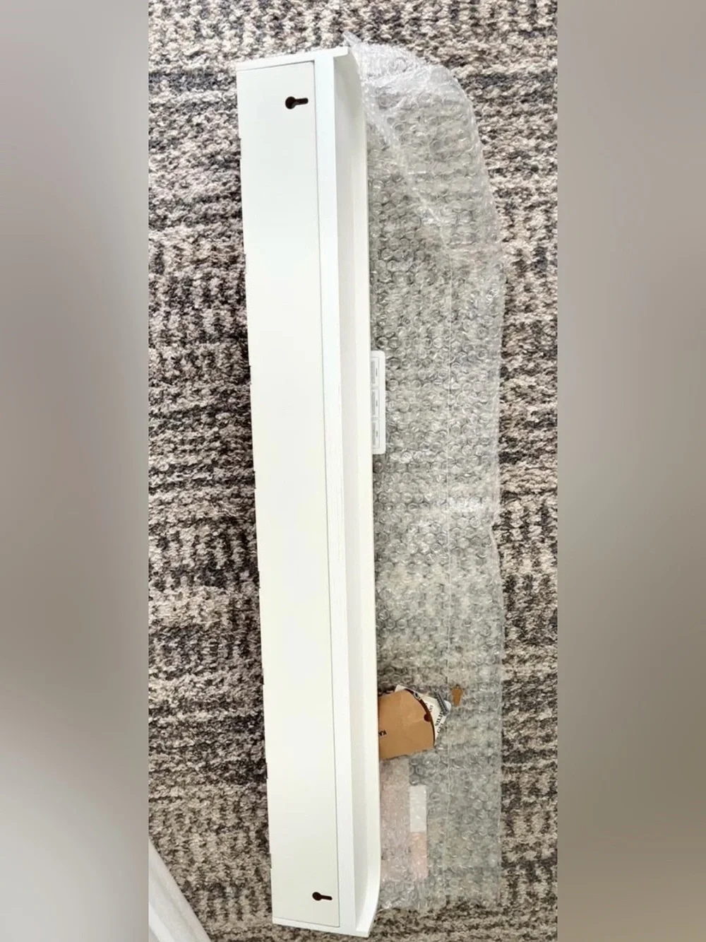 Modern White Wall Hook Shelf - 8 Hidden Hooks
